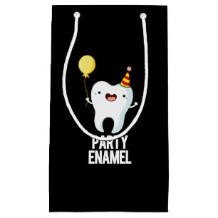 Party Enamel Funny Tooth Pun Dark BG Small Gift Bag