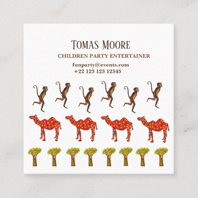 Party Entertainer  Business Cards (Front)