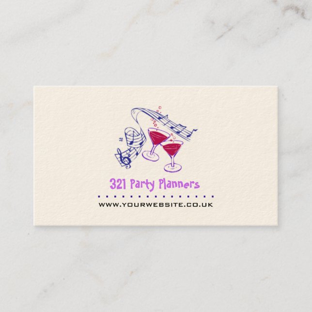 Party/Event Planner Business Card (Front)