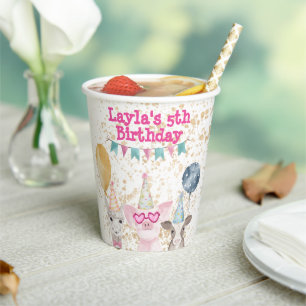 Party Farm Animals Personalized Paper Cups
