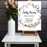 Party Favour baby shower winterberry wildflowers Poster<br><div class="desc">Tell your guest to go ahead and take a party favour home.  Easily customisable,  change font,  colours,  size.  Visit our Winterberry Rustic Boho collection for everything you need to throw a splashy party.  Napkins,  plates,  thank you cards,  invitations,  favour box,  baby shower games,  welcome sign and more.</div>