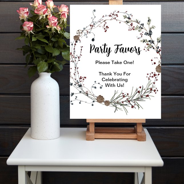 Party Favour baby shower winterberry wildflowers Poster (Creator Uploaded)