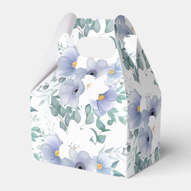 Party Favour Box-Blue Flowers Favour Box (Front Side)