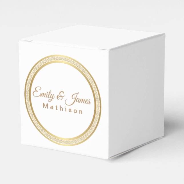 Party Favour Box-Gold Eternal Circle Favour Box (Front Side)