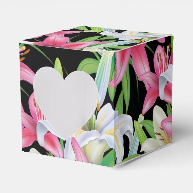 Party Favour Box-Pink Lilies Box (Front Side)