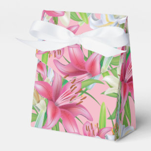 Party Favour Box-Pink Lilies Favour Box