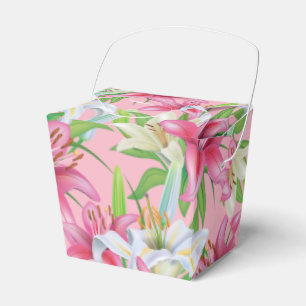 Party Favour Box-Pink Lilies Favour Box