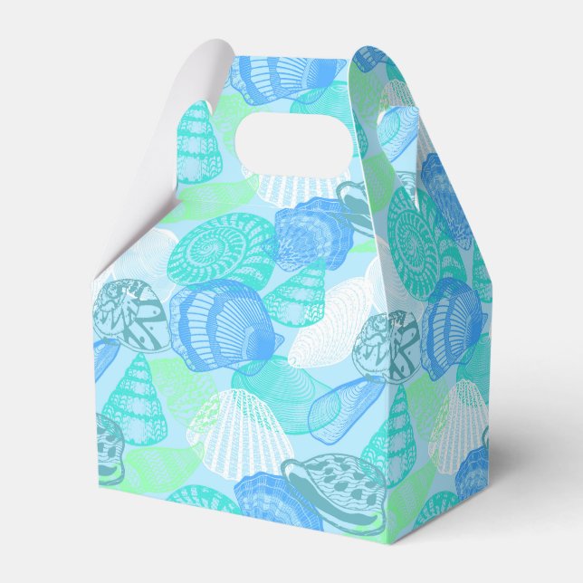 Party Favour Box-Seashells Print Favour Box (Front Side)
