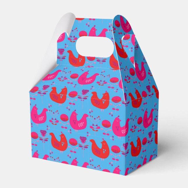 Party Favour Boxes - Take Out Doggy Bag Box - Hens (Front Side)