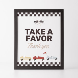 Party Favour Sign Two Fast Race Car Birthday