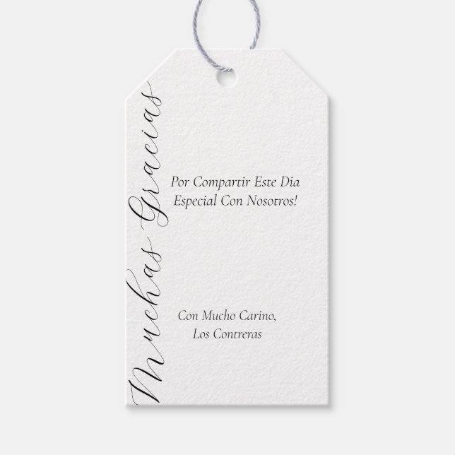 party favour tags in spanish (Front)