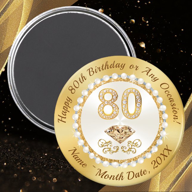 Party Favours for 80th Birthday Ideas, Cheap 80th  Magnet (80th birthday party favor ideas. Party favor ideas for adults 80th birthday. 80th birthday favors.)