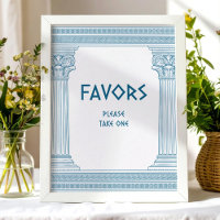 Party Favours sign for Greek toga party decor