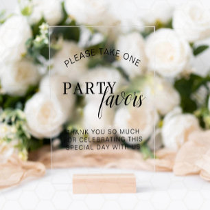 Party Favours Table Sign, Party Wedding Favours  Acrylic Sign