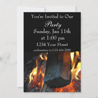 Party flame fire invite