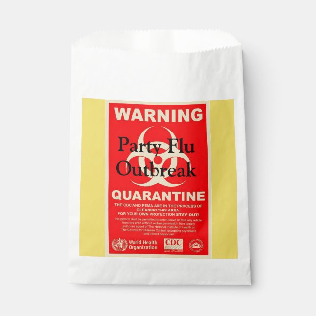 Party Flu Favour Bags (Front)