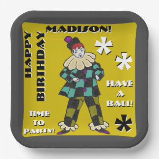 Party Fool in Colour (Personalised) Paper Plate