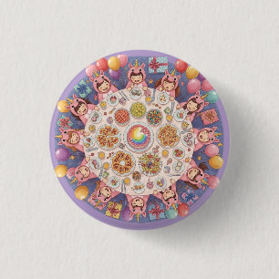 Party for Children with a Unicorn Theme 3 Cm Round Badge