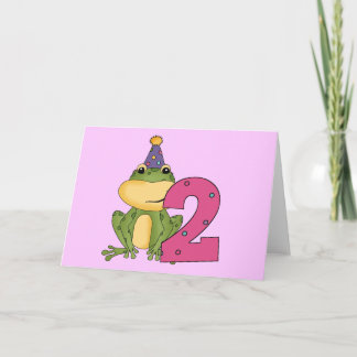 Party Frog 2nd Birthday T-shirts and Gifts Card