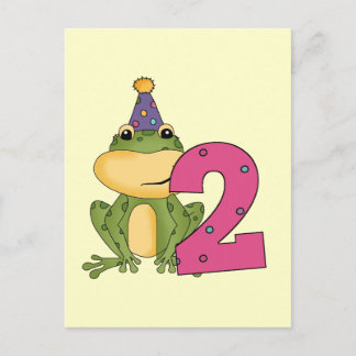 Party Frog 2nd Birthday T-shirts and Gifts Invitation Postcard