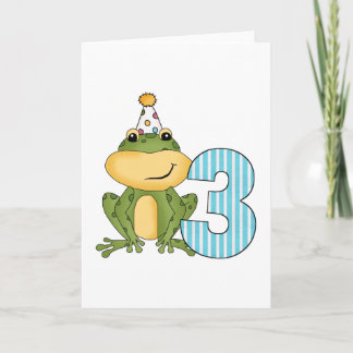 Party Frog 3rd Birthday T-shirts and Gifts Card
