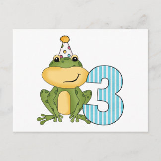 Party Frog 3rd Birthday T-shirts and Gifts Invitation Postcard