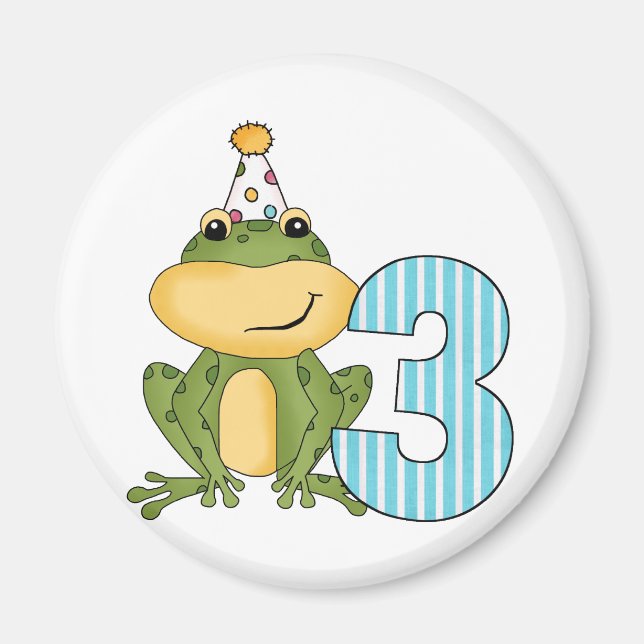 Party Frog 3rd Birthday T-shirts and Gifts Magnet (Front)