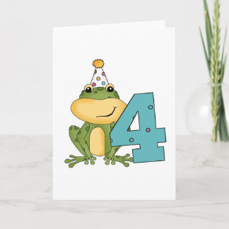 Party Frog 4th Birthday T-shirts and Gifts Card