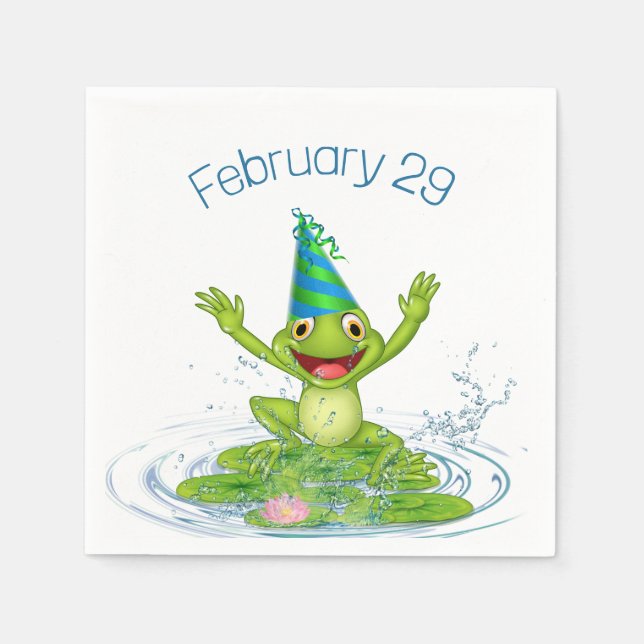 Party Frog for Leap Year Birthday Napkin (Front)