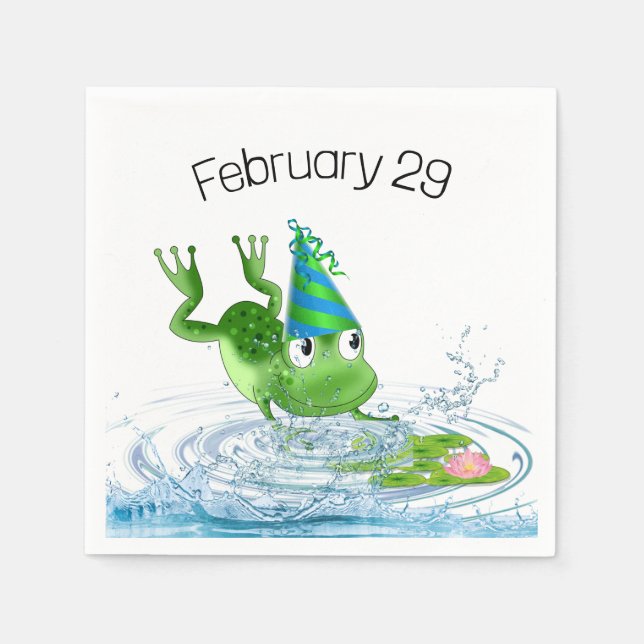 Party Frog for Leap Year Birthday Napkin (Front)