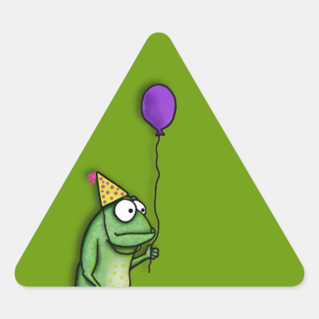 Party Frog Triangle Sticker (Front)