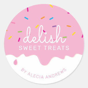PARTY FROSTING DRIPS cute cake sprinkles pink Clas Classic Round Sticker