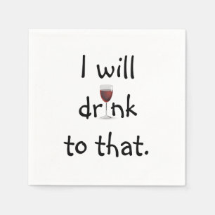 Party Fun With Red Wine  Napkin