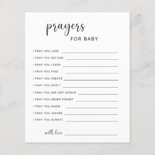 Party game prayers for baby