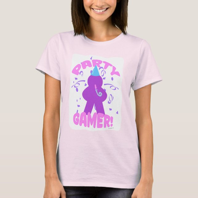 Party Gamer  Epic Meeple Boardgame Fun Time T-Shirt (Front)