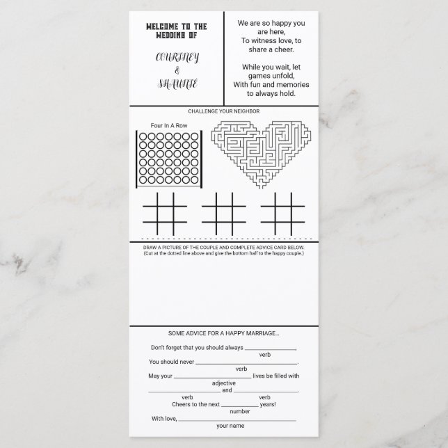 PARTY GAMES & ADVICE CARD (Front)