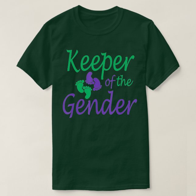 Party Gender Reveal Purple and Green - Keeper of t T-Shirt (Design Front)