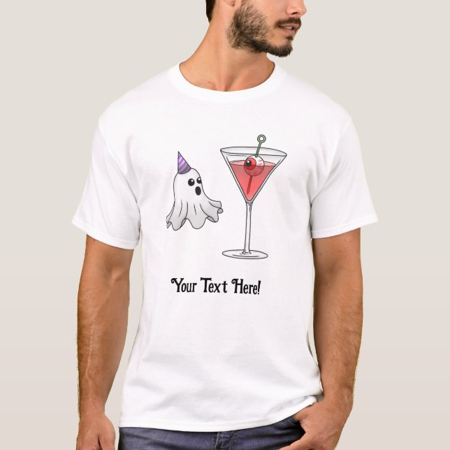 Party Ghost & Halloween Cocktail T-Shirt (Front)