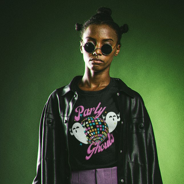 Party Ghouls Retro Halloween Ghosts T-Shirt (Creator Uploaded)