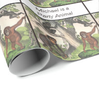 Party gift wrapping Monkey Chimpanzee Vintage