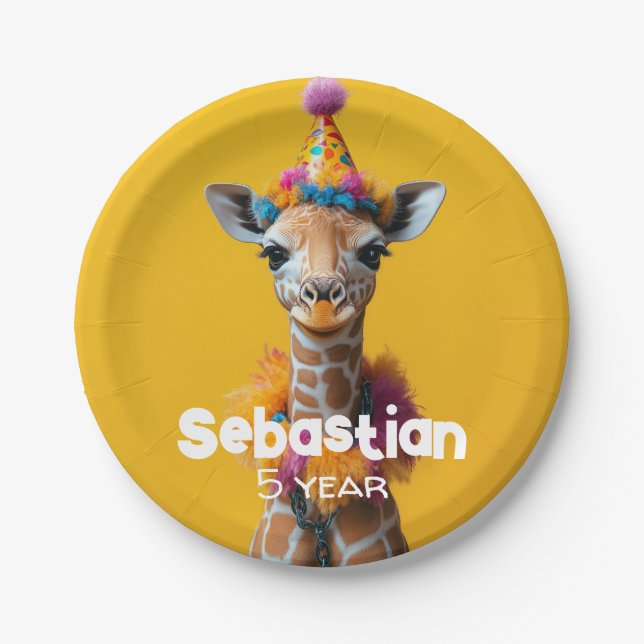 Party Giraffe Extravaganza Paper Plate (Front)