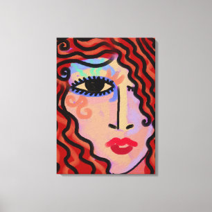 Party Girl Abstract Digital Portrait of a Woman Canvas Print