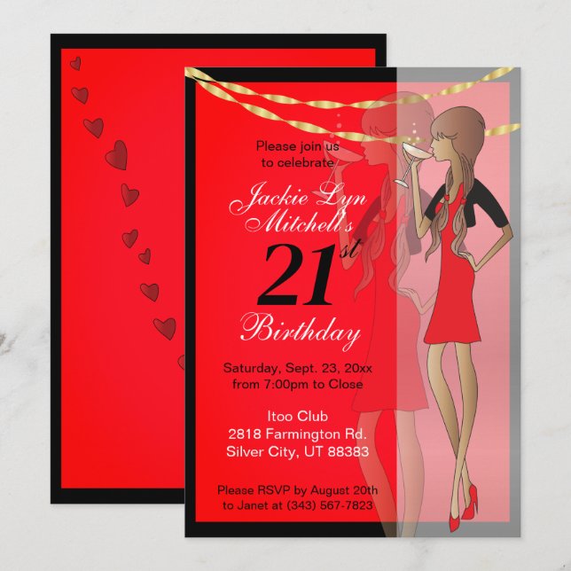 Party Girl Celebration Invitation (Front/Back)