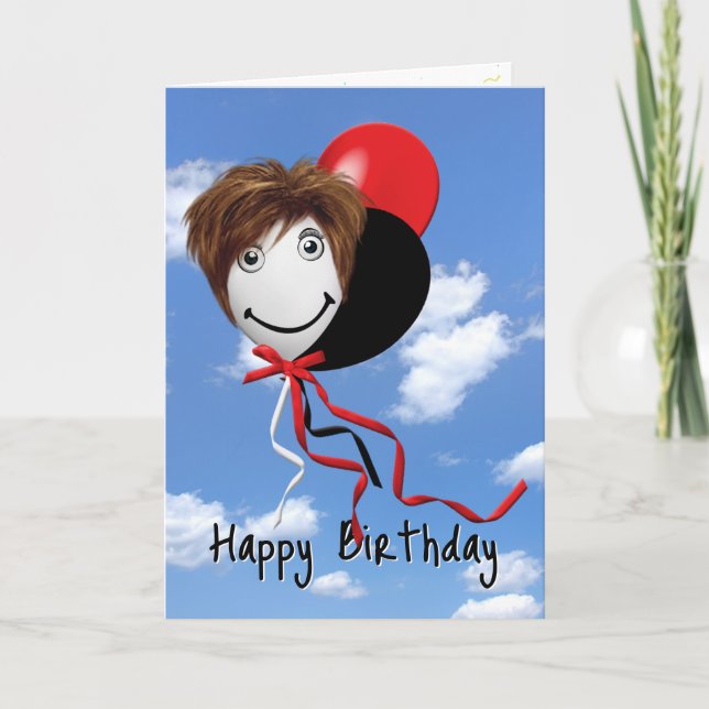 Party Girl On Balloon Card (Front)