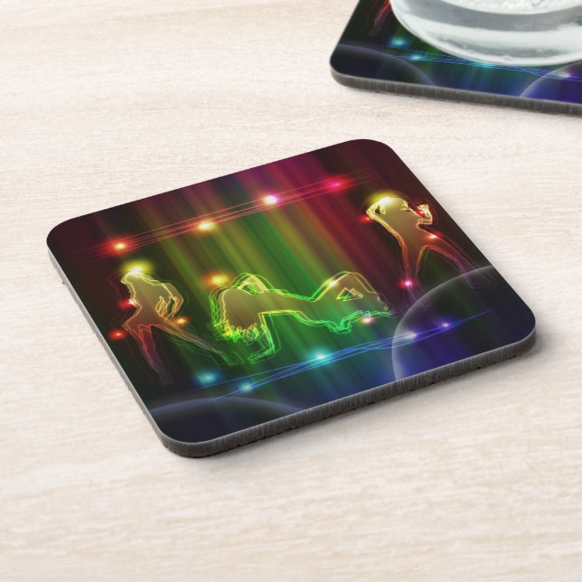 Party Girls Modern Trendy Neon Lights Coaster (Left Side)
