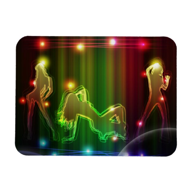 Party Girls Modern Trendy Neon Lights Magnet (Horizontal)