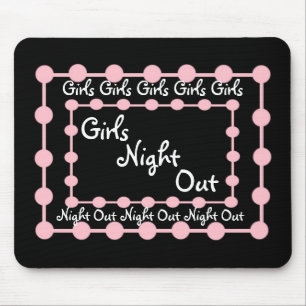 PARTY - GIrls Night Out with Pink Puffballs Mouse Pad