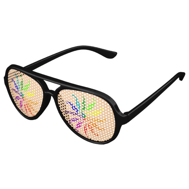 Party Glasses - Colour Wheel Leaves (Angled)