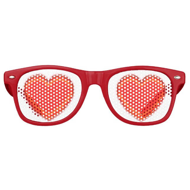 Party Glasses - Red Hearts (Front)