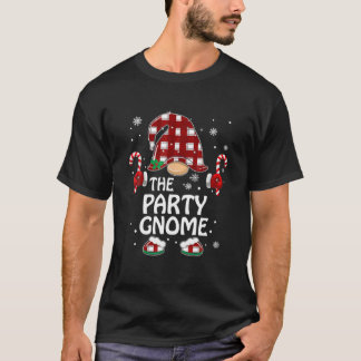 Party Gnome Buffalo Plaid Matching Family Christma T-Shirt